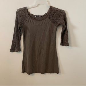 Athleta Crochet Knitted Tee Top Size XS